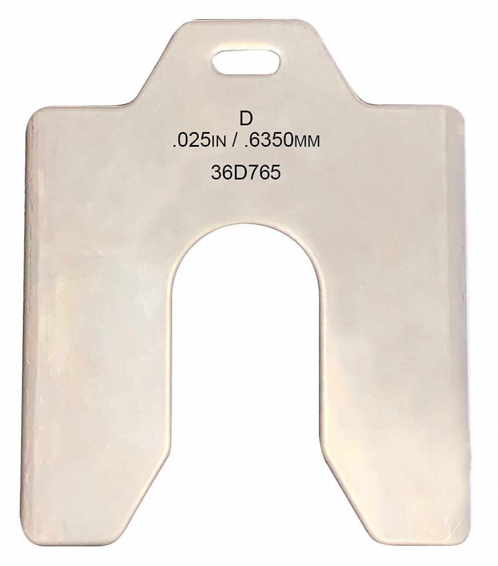Metric Stainless Steel Slotted Shim Unpolished 50 mm Width 50 mm Length Pack of 10 Finish 0.250 mm Thickness Precision Brand PB0.25SLS81225 Mill 