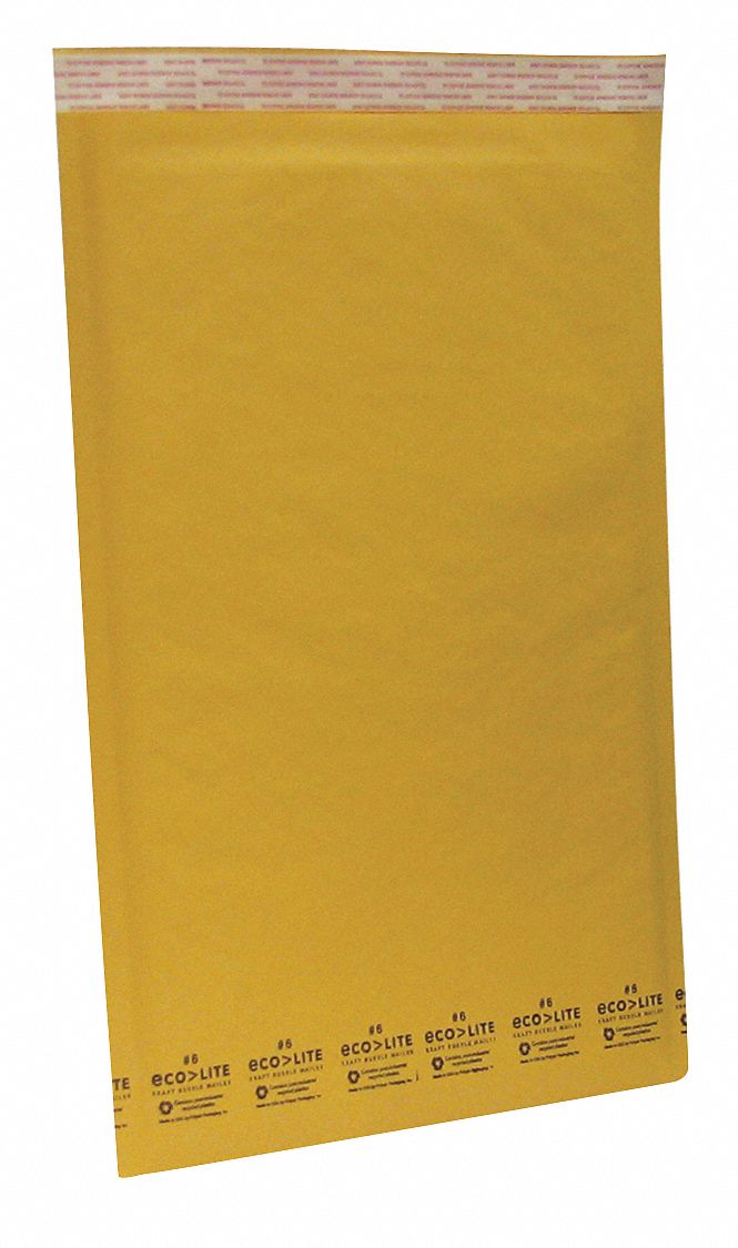 GRAINGER APPROVED Paper, Bubble, Mailer Envelopes, Kraft, 12 1/4 in x