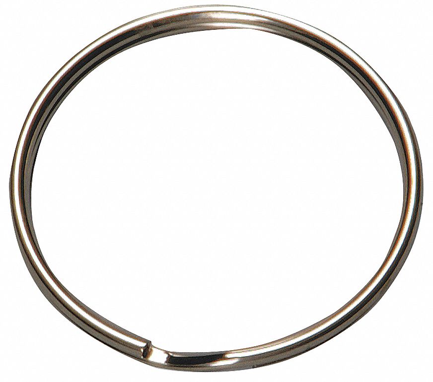 Split Key Ring: Std, Split, 2 in Ring Size, Silver Texture
