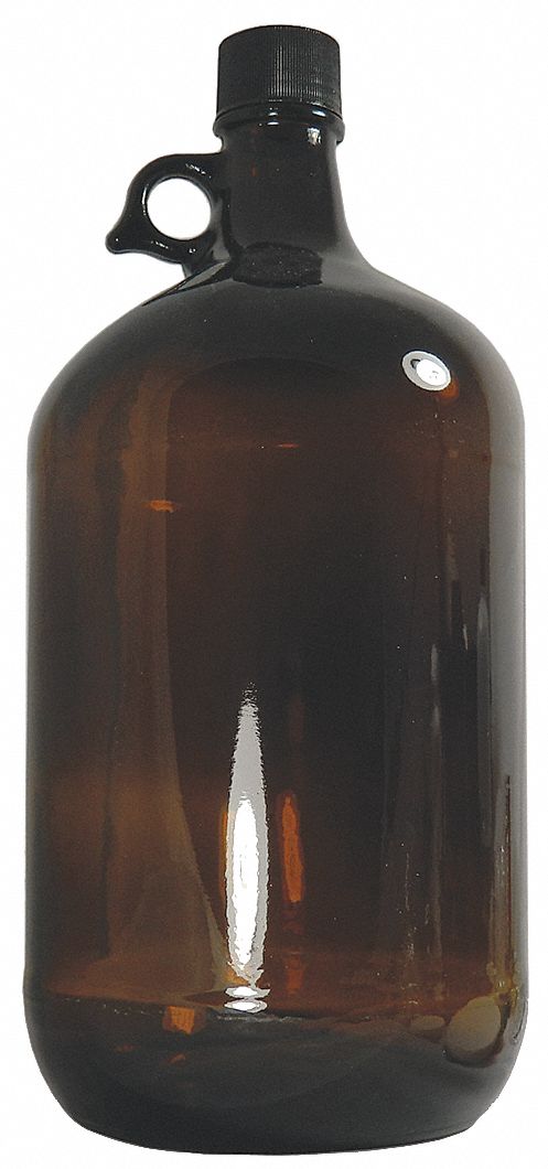 JUG, GLASS, 3.79 L CAPACITY, 1 GAL CAPACITY - ENGLISH, INCLUDES CLOSURE, 165 MM BODY DIAMETER