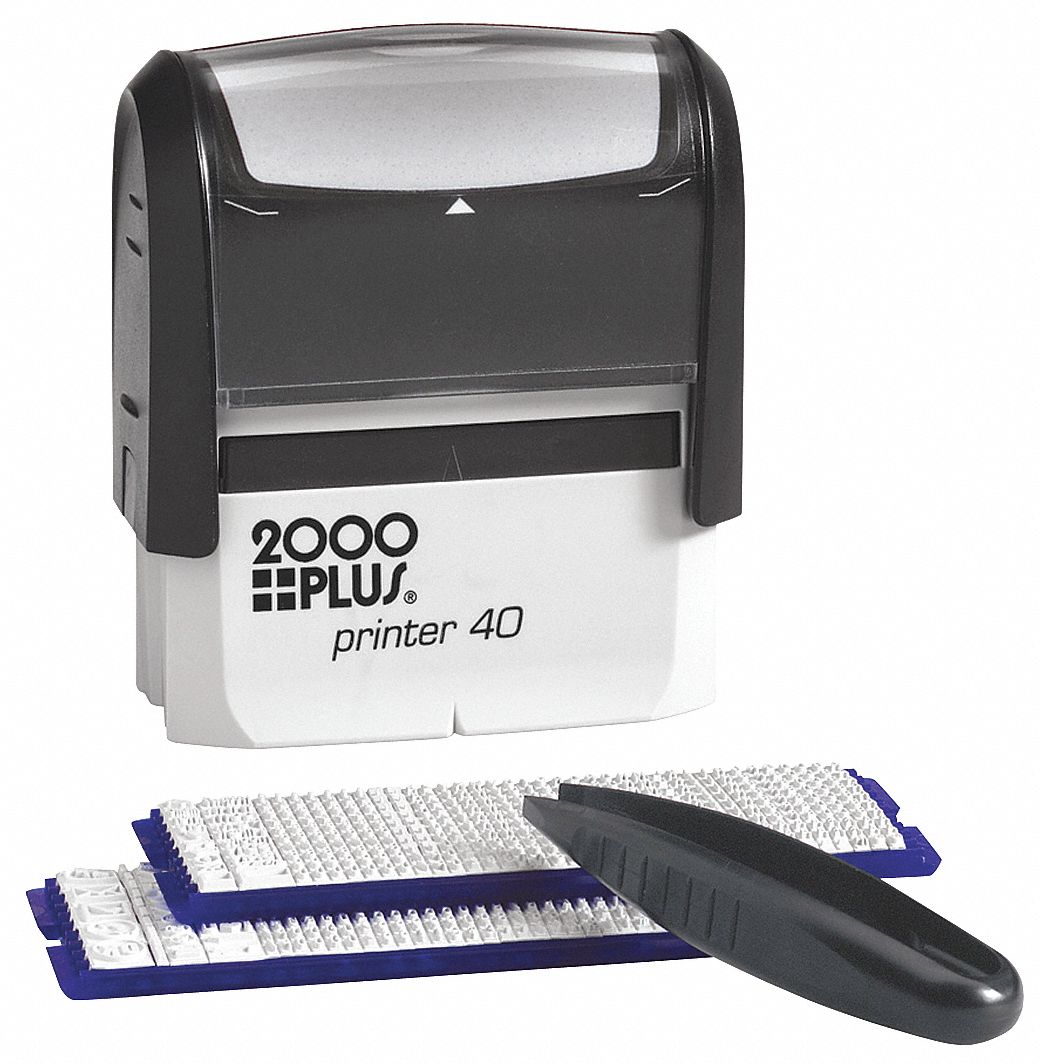 2000 Plus Custom Stamp Kit with Microban, 5 Lines, Black, 2 5/16 x 7/8