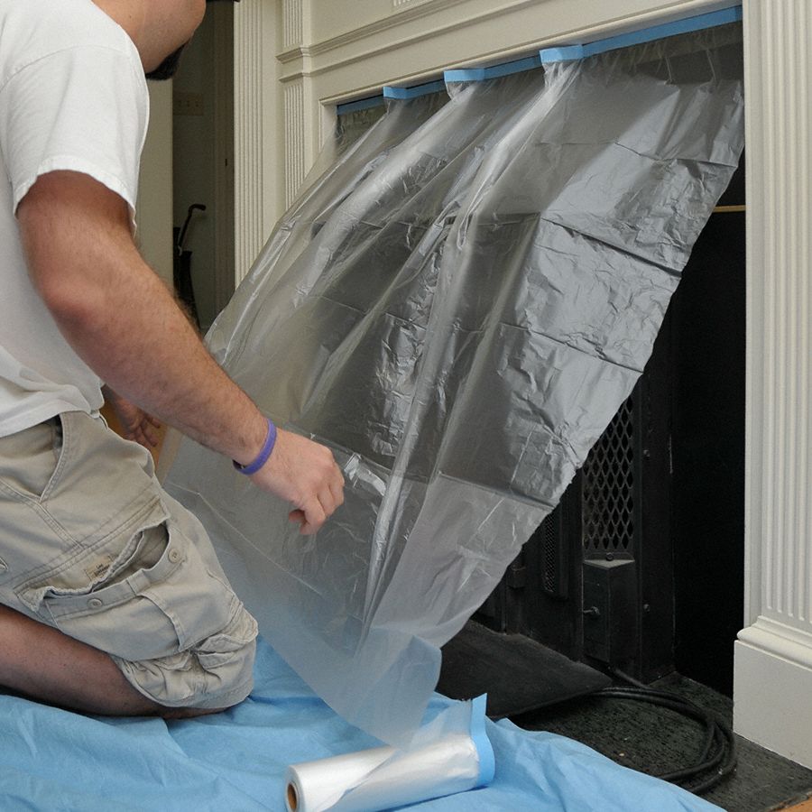 TRIMACO Self-Adhesive Containment Film: Light Duty, 0.5 mil Thick, 4 ft ...