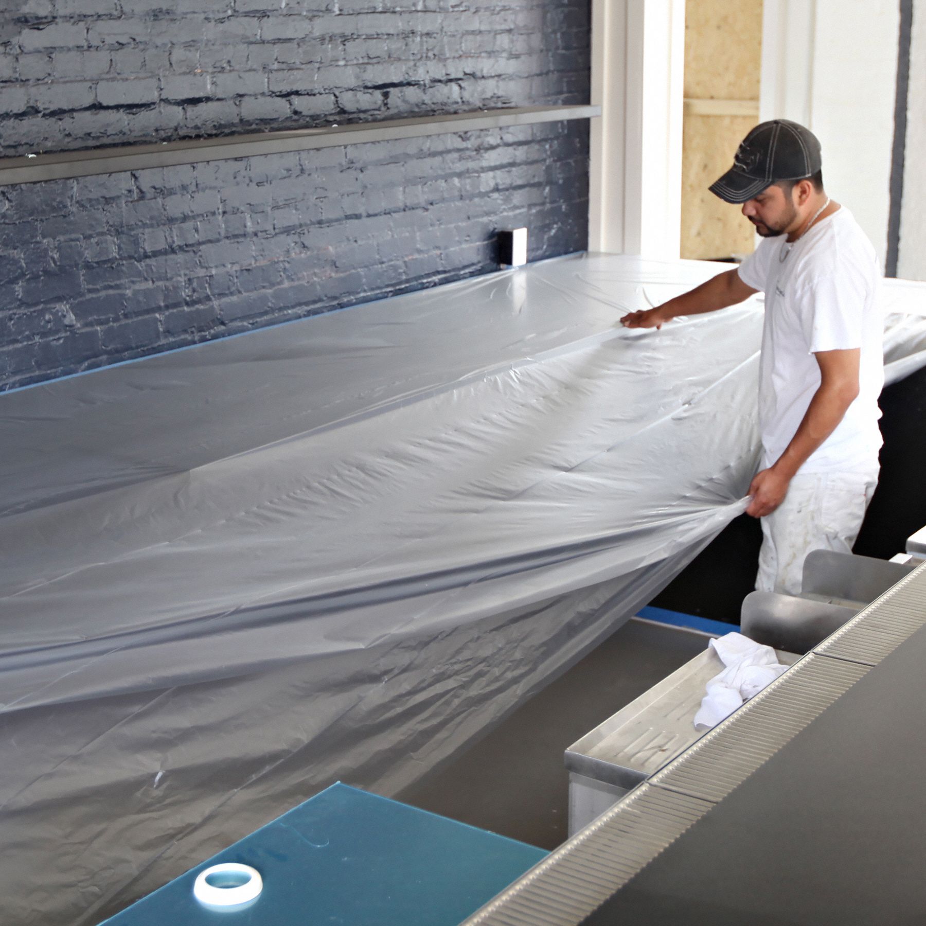 TRIMACO Self-Adhesive Containment Film: Light Duty, 0.5 mil Thick, 4 ft ...