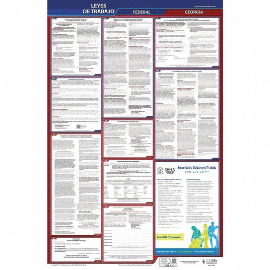 JJ KELLER Labor Law Poster: Federal and State Labor Law, GA, Spanish, 3 ...