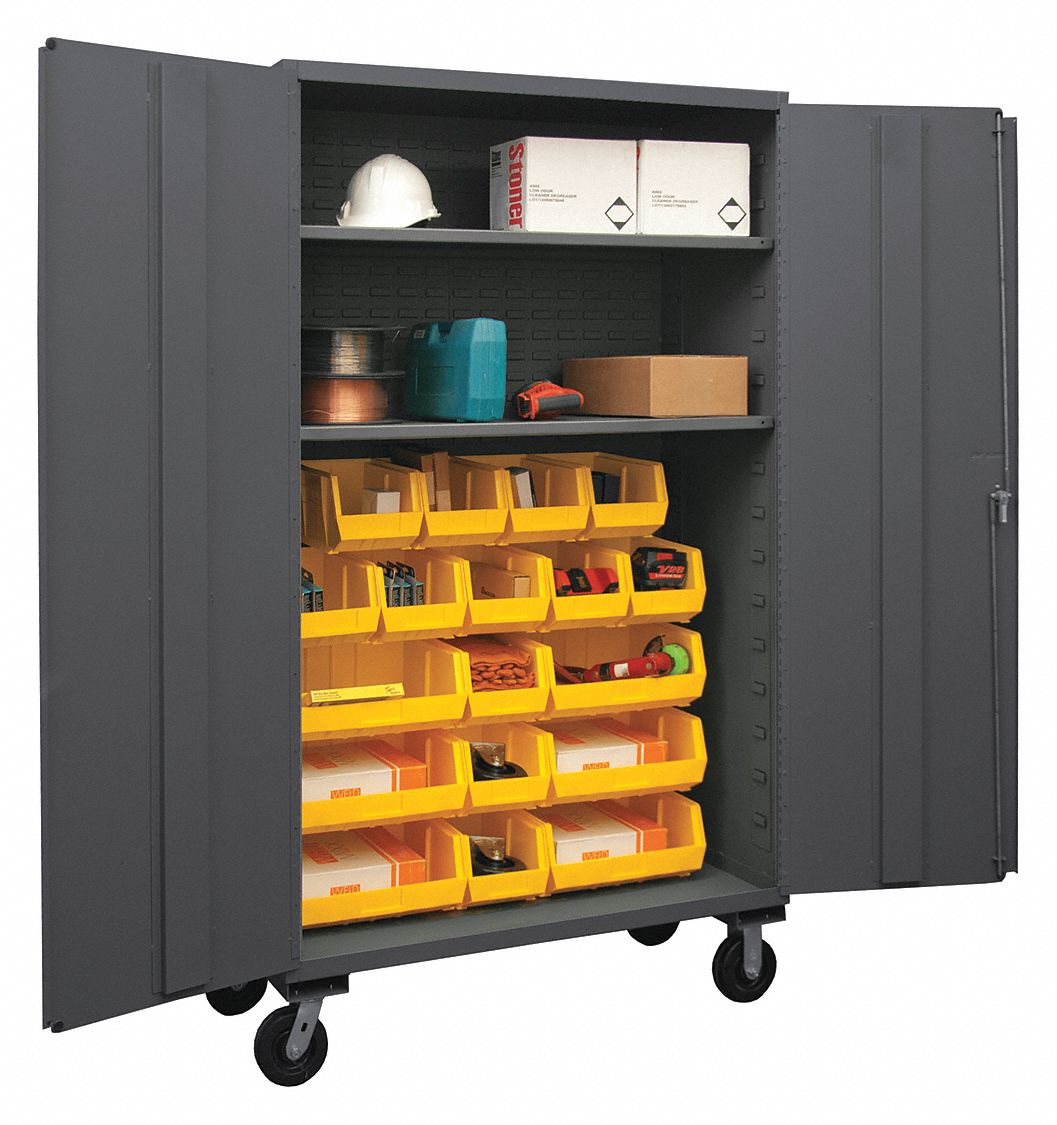 DURHAM MFG Bin 48 in x 24 in x 80 in, 2 Shelves, 18 Bins