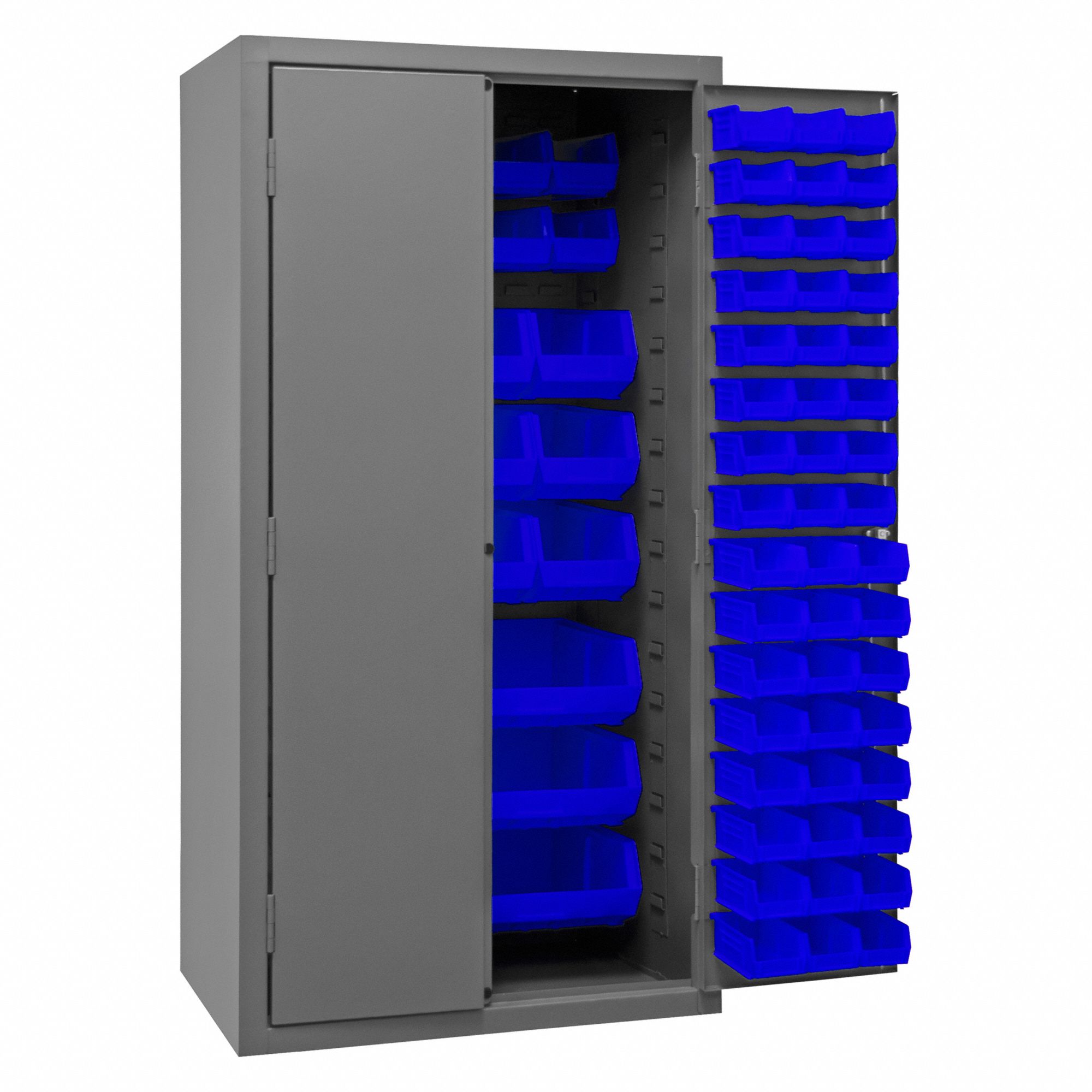 DURHAM MFG Bin 36 in x 24 in 72 in, 0 Shelves, 126 Bins, Blue