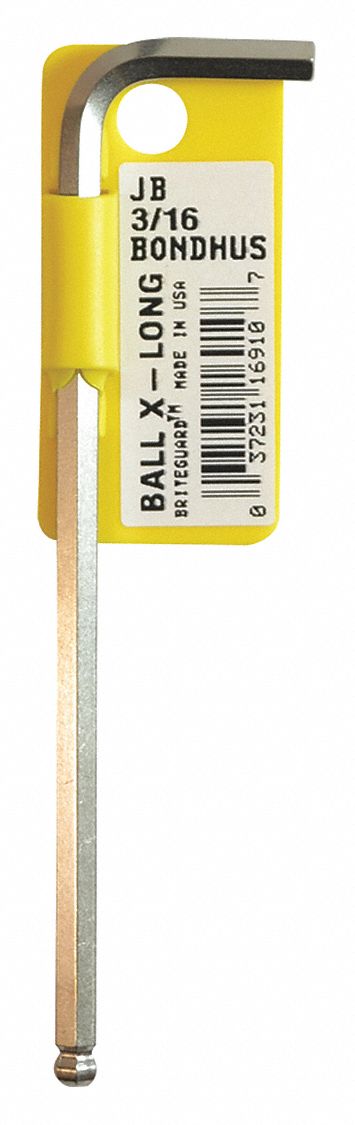 HEX KEY, 1¼ IN HANDLE, 5/16 IN TIP, SAE, L KEY SHAPE