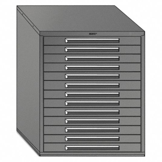 EQUIPTO, 36 7/8 in x 25 in x 59 in, 13 Drawers, Modular Drawer Cabinet ...