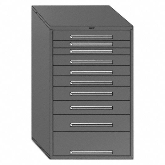 EQUIPTO, 36 7/8 in x 19 in x 59 in, 10 Drawers, Modular Drawer Cabinet ...