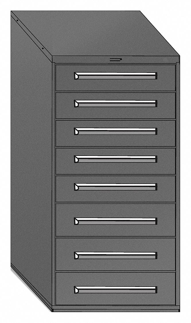 EQUIPTO, 30 in x 27 3/4 in x 59 in, 8 Drawers, Modular Drawer Cabinet ...