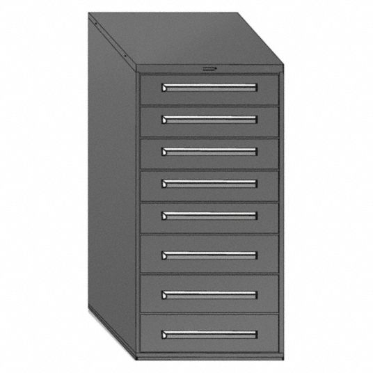 Equipto, 30 In X 27 3 4 In X 59 In, 8 Drawers, Modular Drawer Cabinet 