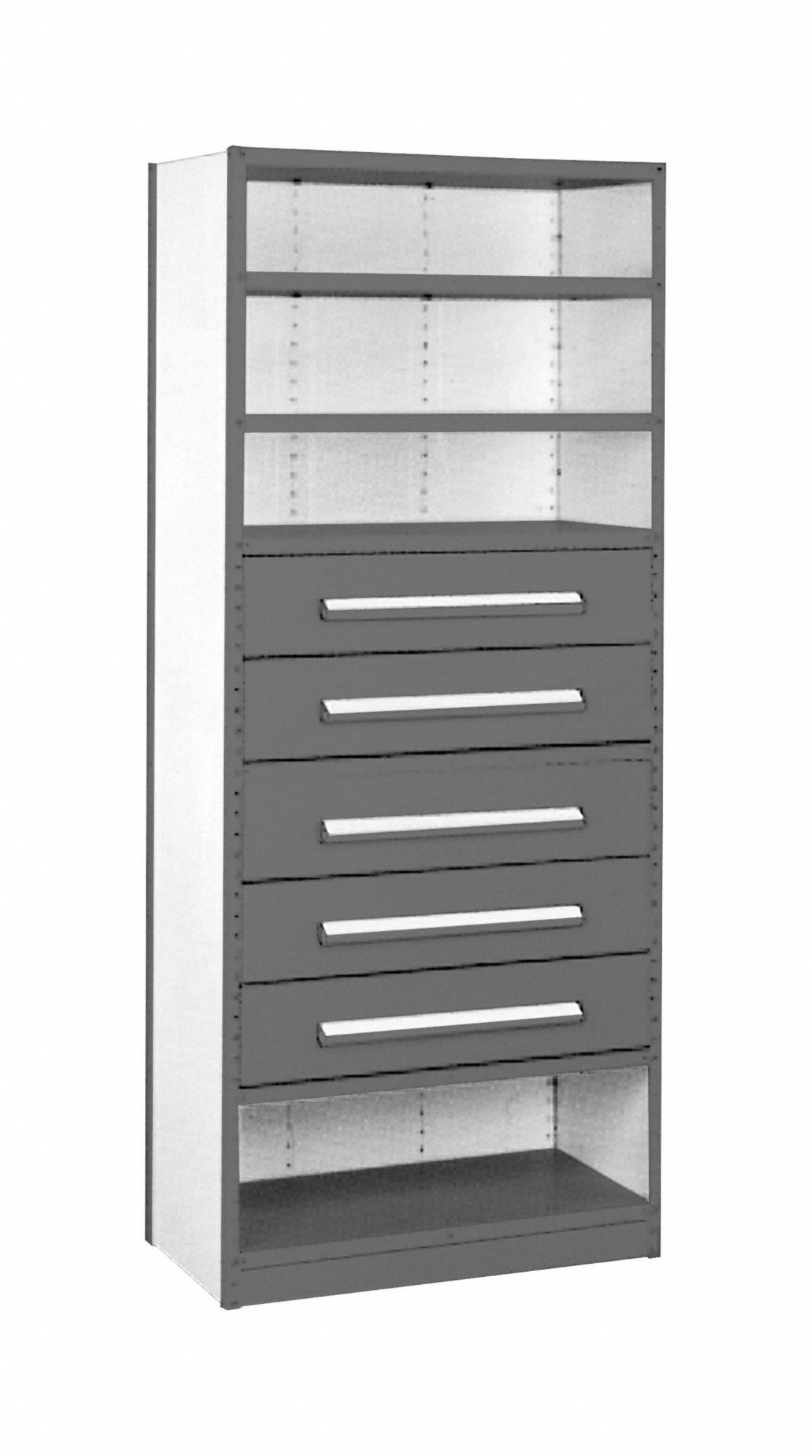 EQUIPTO Metal Shelving: Standalone, Heavy-Duty, 36 in x 18 in, 84 in  Overall Ht, 4 Shelves, 7 1/2 in