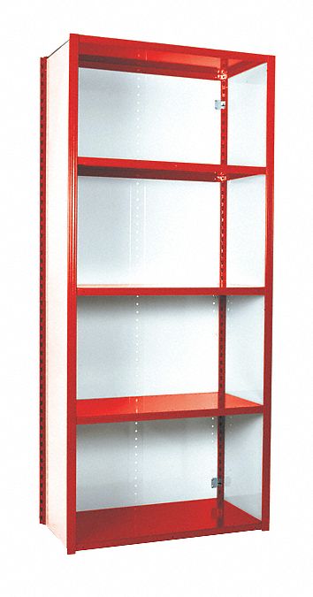 Metal Shelving: Starter, Heavy-Duty, 36 in x 12 in, 84 in Overall Ht, 5 Shelves, Solid Shelf