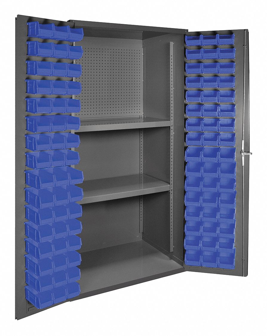 DURHAM MFG, 36 in x 24 in 72 in, 2 Shelves, Pegboard Bin