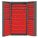 BIN CABINET,RED BIN,14 GA.,36 DOORS