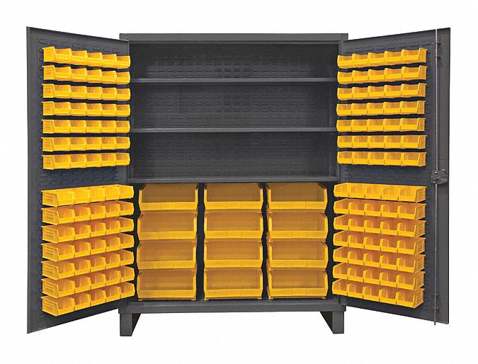 DURHAM MFG, 60 in x 24 in 78 in, 3 Shelves, Bin 36FC65HDC60