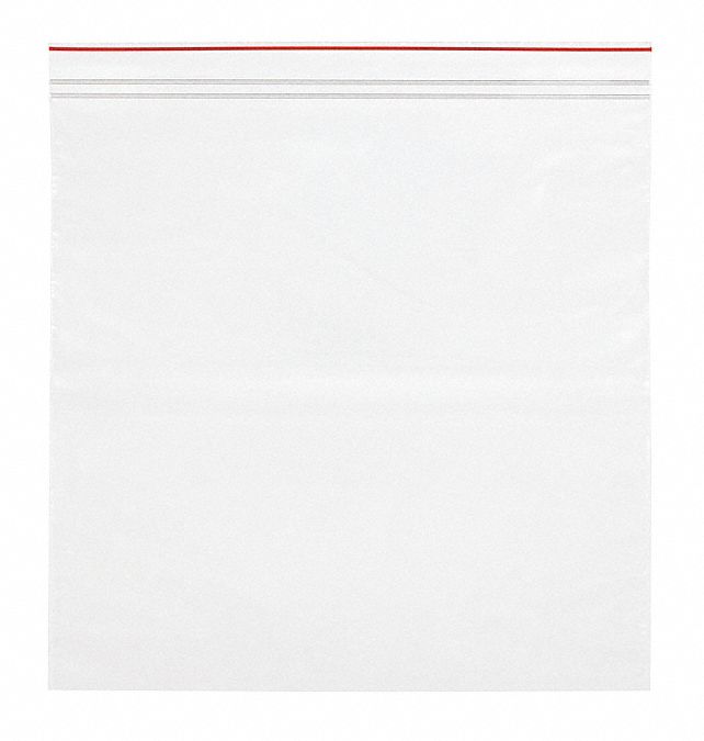 RECLOSABLE POLY BAG, 4 MIL THICK, 12 IN W, 12 IN L, DISPENSER BAG, ZIP, 500 PK