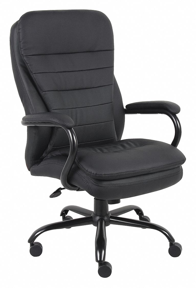 Zoro Select 36FK02 Desk Chair Vinyl, Overall Height 44 to 47 Black