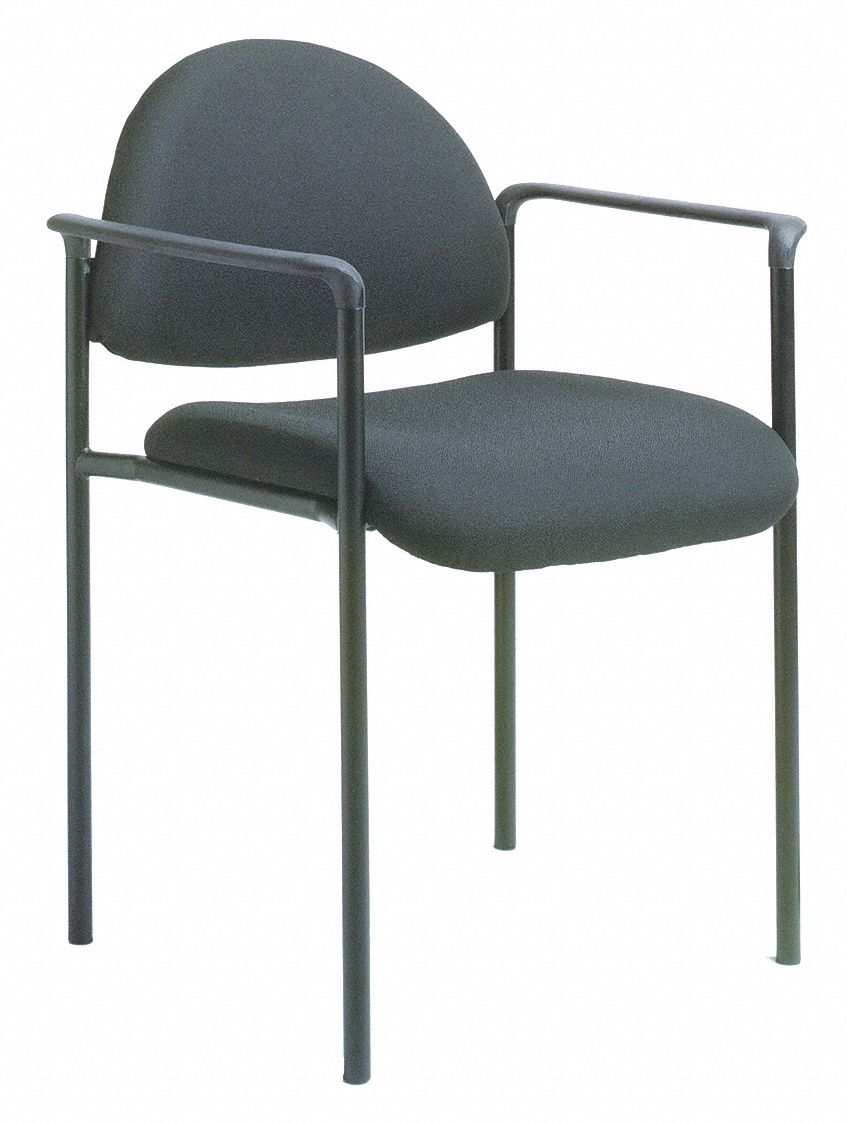 Frame Chair: Black, Black, 0 Casters/Glides, 24 in Overall Wd, 30 1/4 in Overall Ht