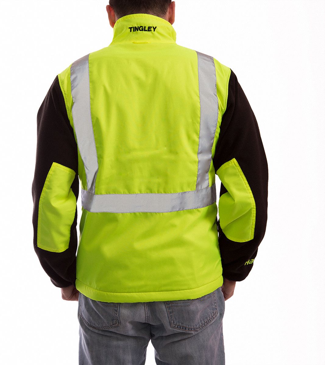 TINGLEY HiVis Fleece Jacket, Lime/Blk, 3XL 36FL63J730223X Grainger