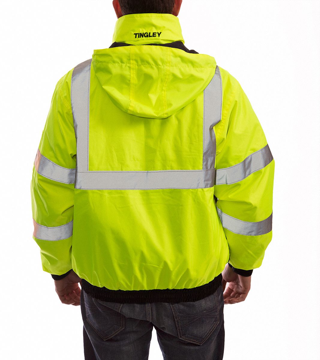 TINGLEY High Visibility Bomber Jacket with Removable Liner, ANSI Class