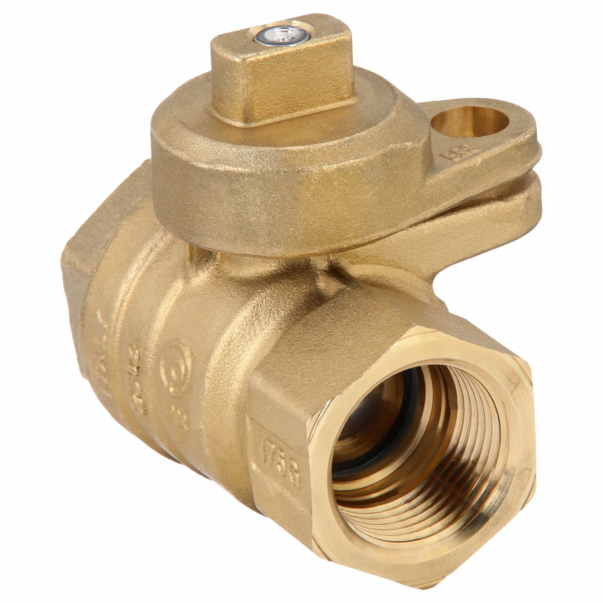 Manual Two-Way Ball Valve: 1 in, Brass, Straight, FNPT x FNPT, Full Port Ball Port