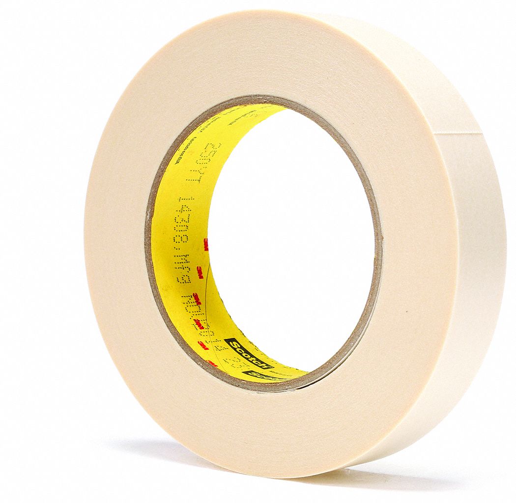 MASKING TAPE, FLATBACK, STRONG, CLEAN REMOVAL, TAN, 1 IN X 60 YARD, 6 MIL, PK36