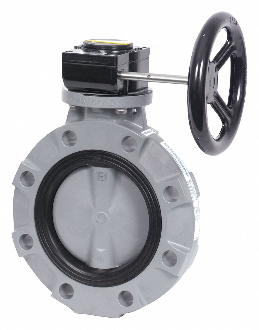 Butterfly Valve Wafer Style, PVC, In Pipe Size, 150 Psi Water Pressure