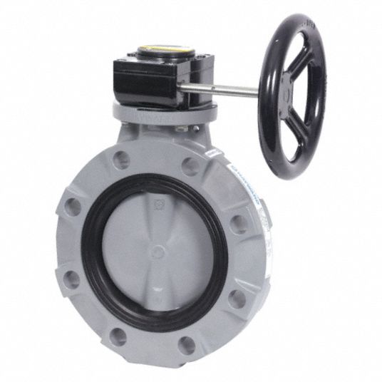 HAYWARD Wafer-Style Butterfly Valve, Polypropylene, 150 psi, 12 in Pipe ...