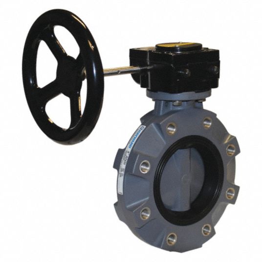HAYWARD Lug-Style Butterfly Valve, CPVC, 150 psi, 6 in Pipe Size ...