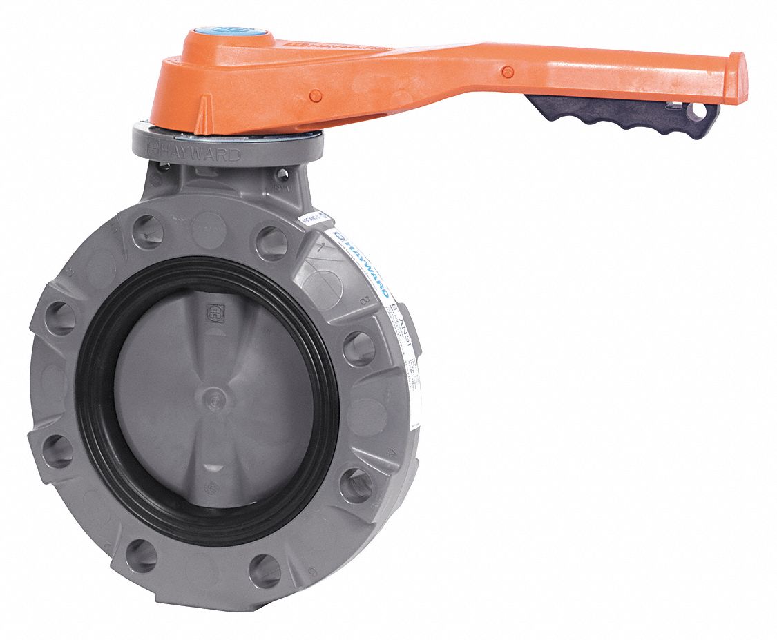 BUTTERFLY VALVE,WAFER,150 PSI,PVC,4 IN