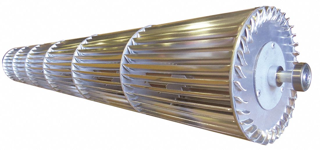 Blower Wheel: 33 in Overall Lg, Aluminum, 4 1/2 in x 4 1/2 in