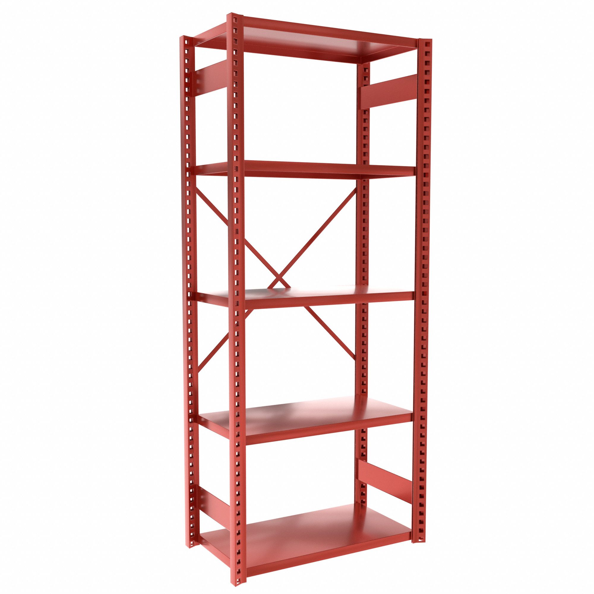 Metal Shelving: Starter, Heavy-Duty, 36 in x 18 in, 84 in Overall Ht, 7 Shelves, Solid Shelf