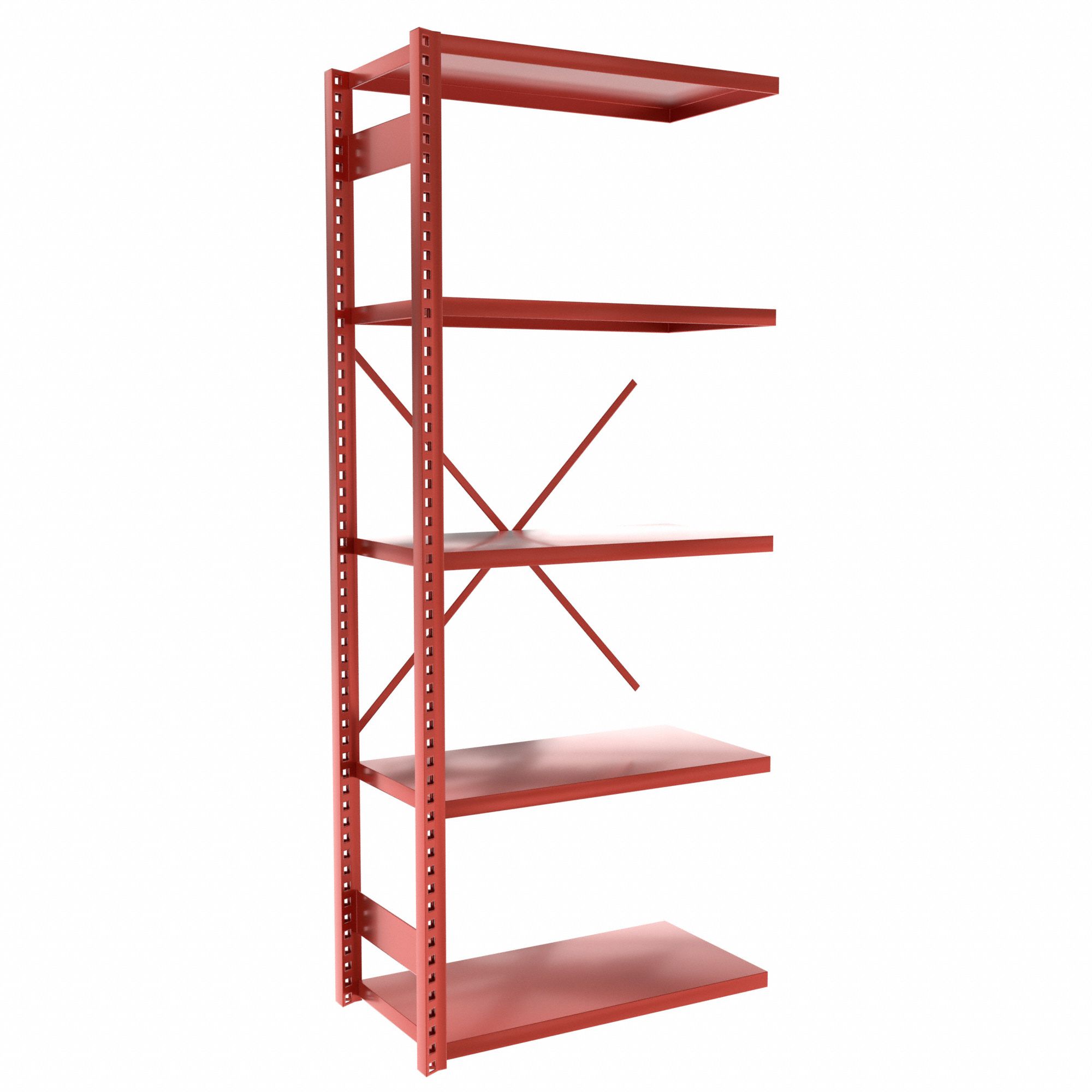 Metal Shelving: Add-On, Heavy-Duty, 36 in x 18 in, 84 in Overall Ht, 7 Shelves, Solid Shelf