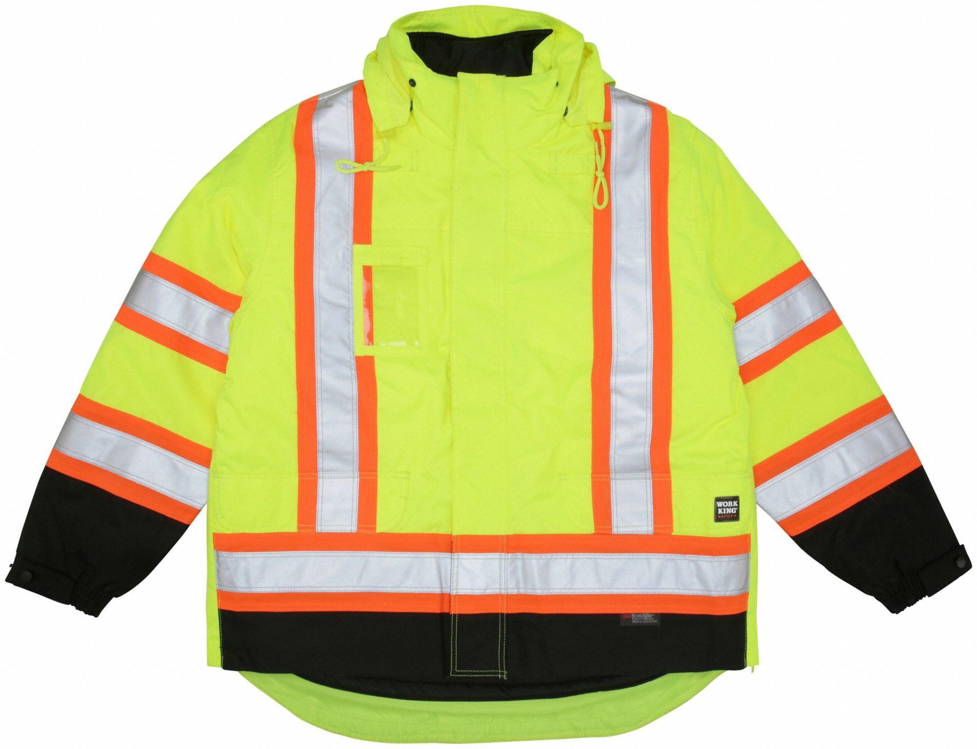 5-IN-1 HI-VIS SAFETY PARKA, ANSI CLASS 3, XL, GREEN, ZIPPER/STORM FLAP