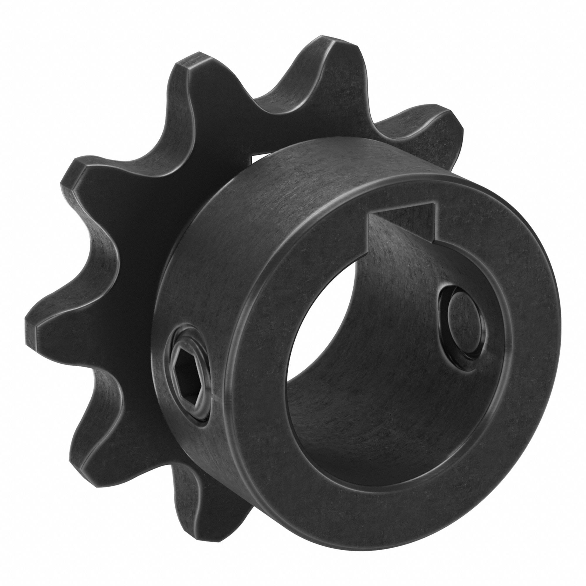 Sprocket: 35, For 3/8 in Chain Pitch, 5/8 in Bore Dia, 10 Teeth, 1.214 in Pitch Dia, Steel