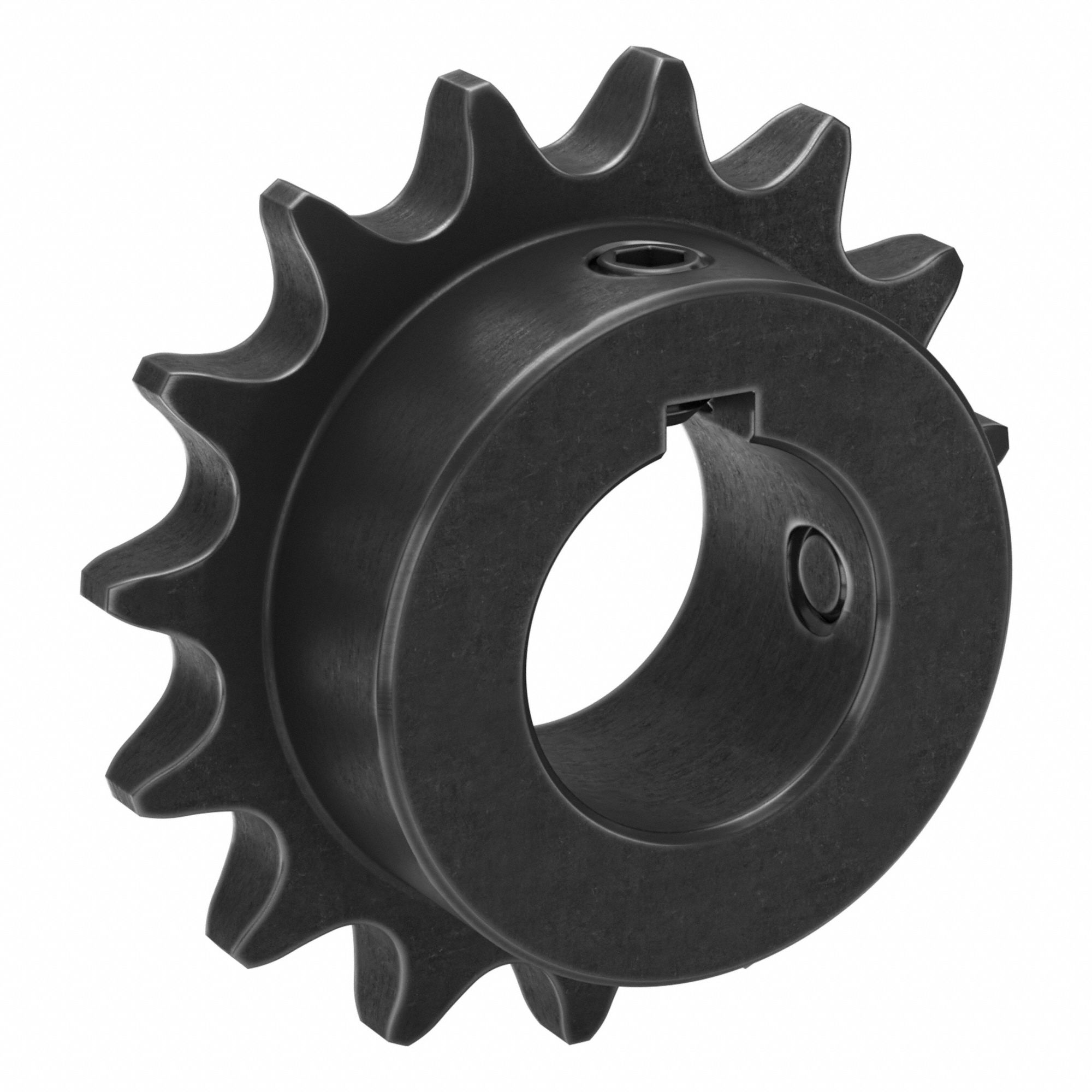 Sprocket: 40, For 1/2 in Chain Pitch, 1 in Bore Dia, 15 Teeth, 2.405 in Pitch Dia, Steel