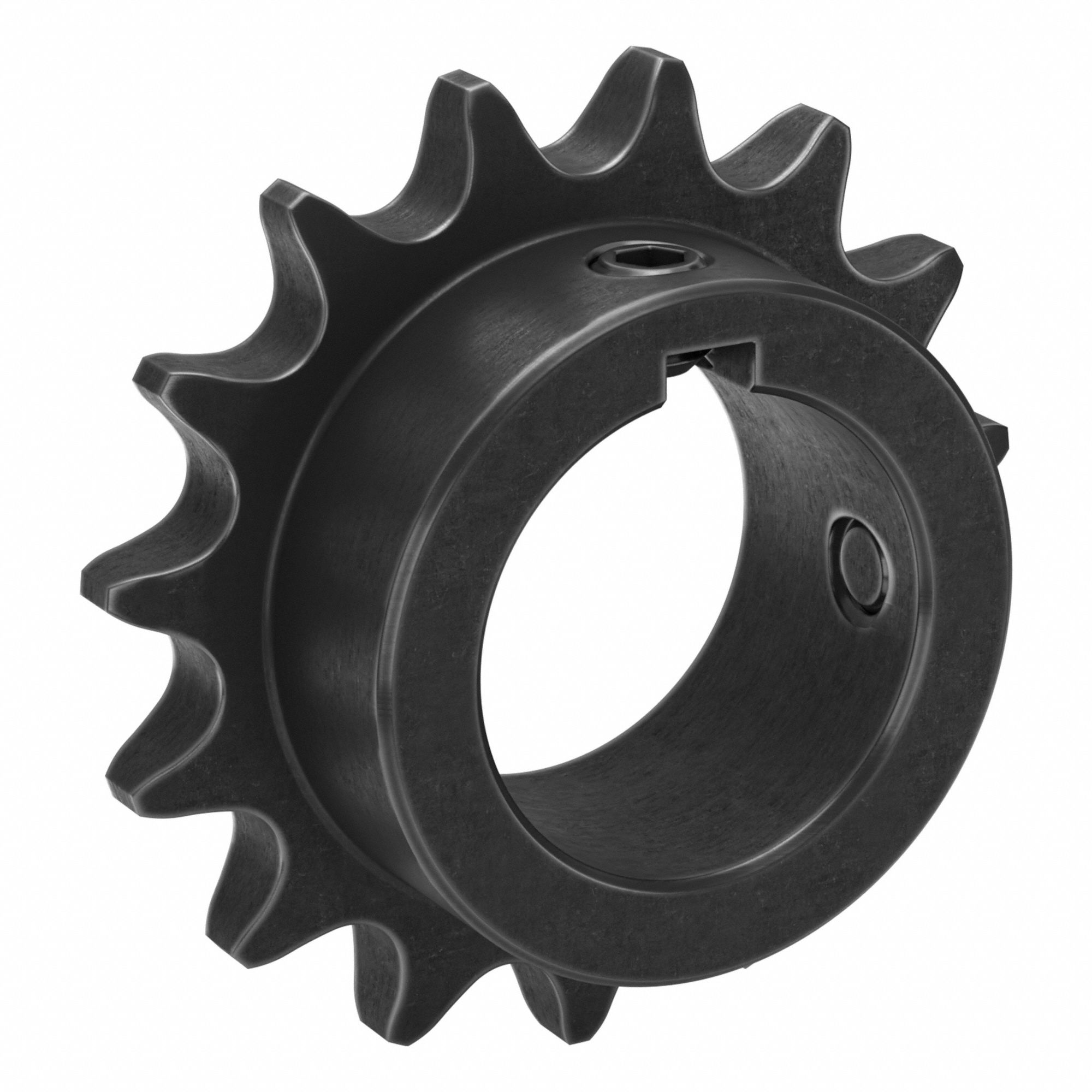 Sprocket: 40, For 1/2 in Chain Pitch, 1 1/4 in Bore Dia, 15 Teeth, 2.405 in Pitch Dia, Steel