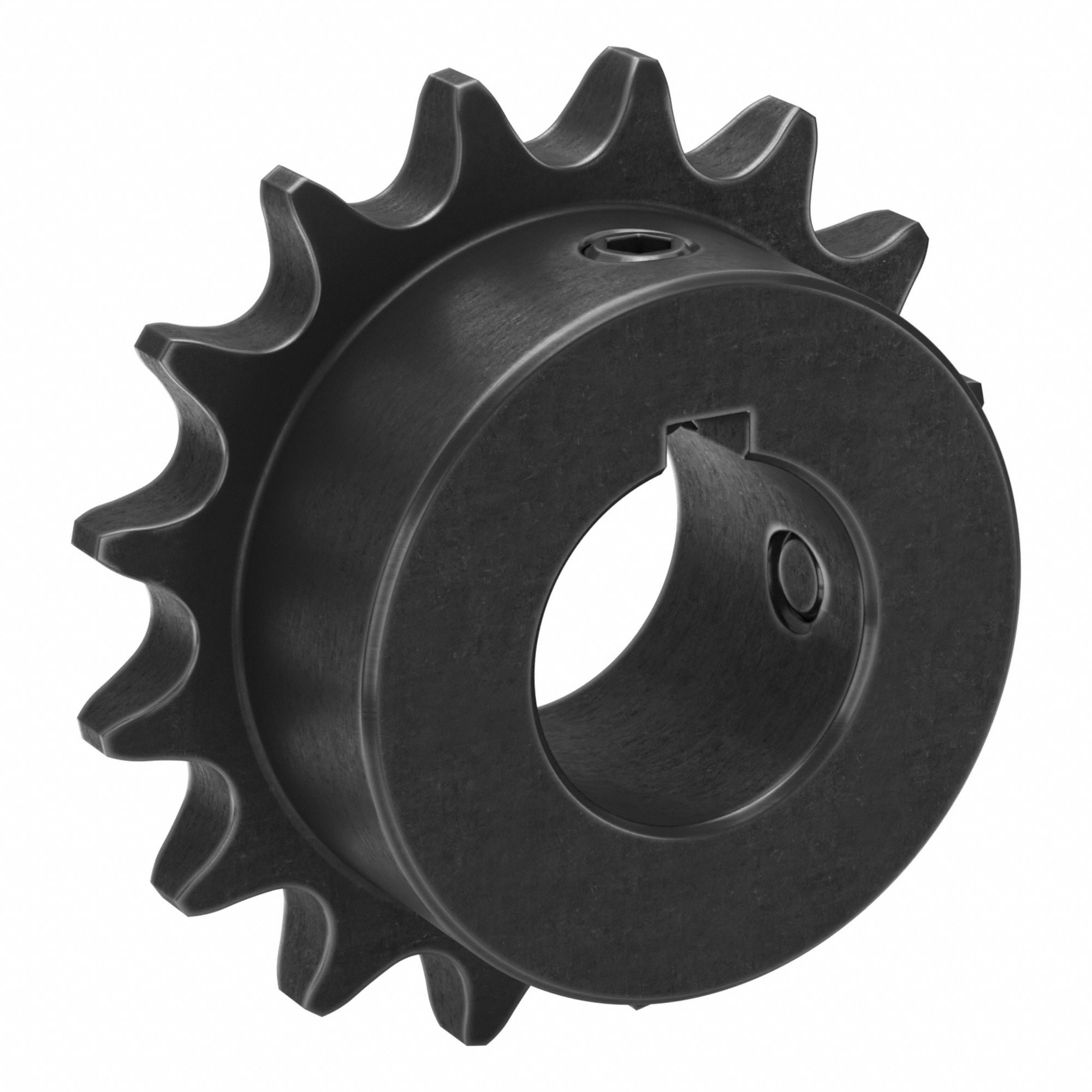 Sprocket: 40, For 1/2 in Chain Pitch, 1 in Bore Dia, 16 Teeth, 2.563 in Pitch Dia, Steel