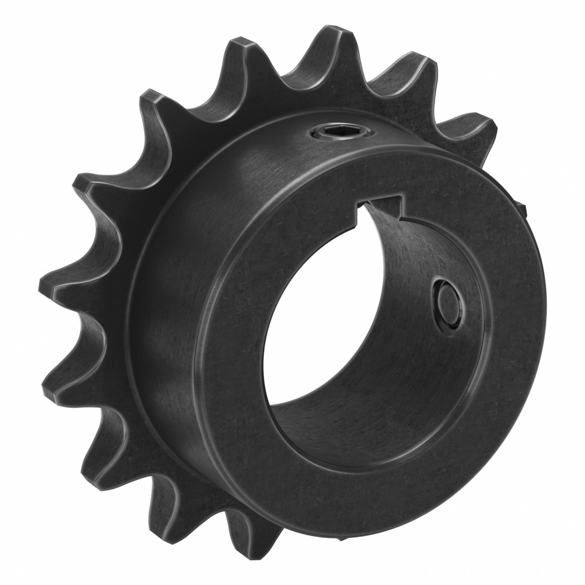 Sprocket: 40, For 1/2 in Chain Pitch, 1 1/4 in Bore Dia, 16 Teeth, 2.563 in Pitch Dia, Steel