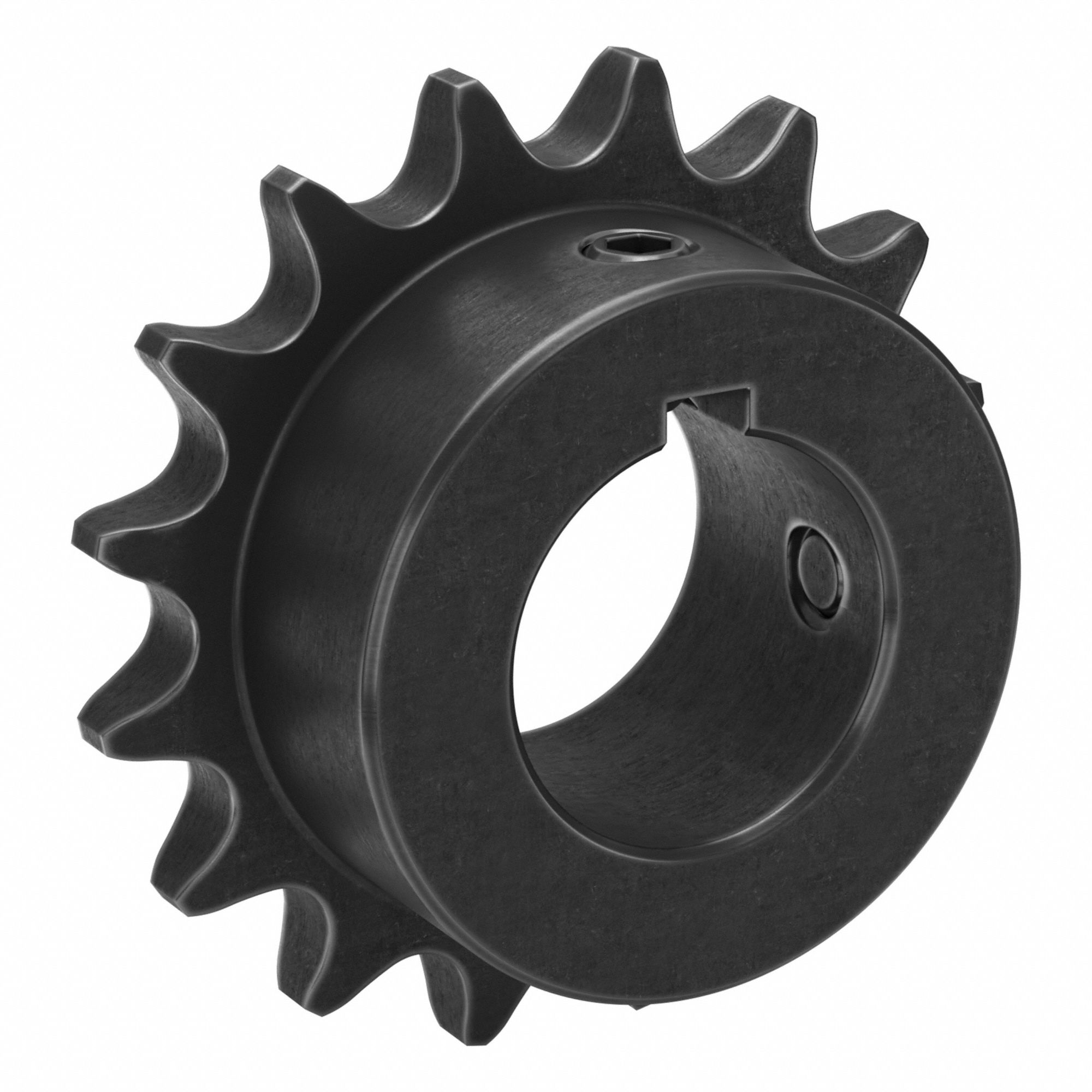 Sprocket: 40, For 1/2 in Chain Pitch, 1 1/8 in Bore Dia, 16 Teeth, 2.563 in Pitch Dia, Steel