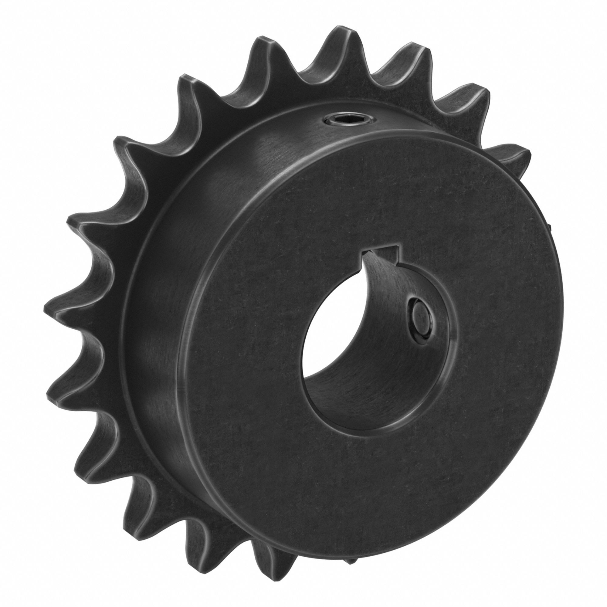 Sprocket: 40, For 1/2 in Chain Pitch, 1 in Bore Dia, 20 Teeth, 3.196 in Pitch Dia, Steel