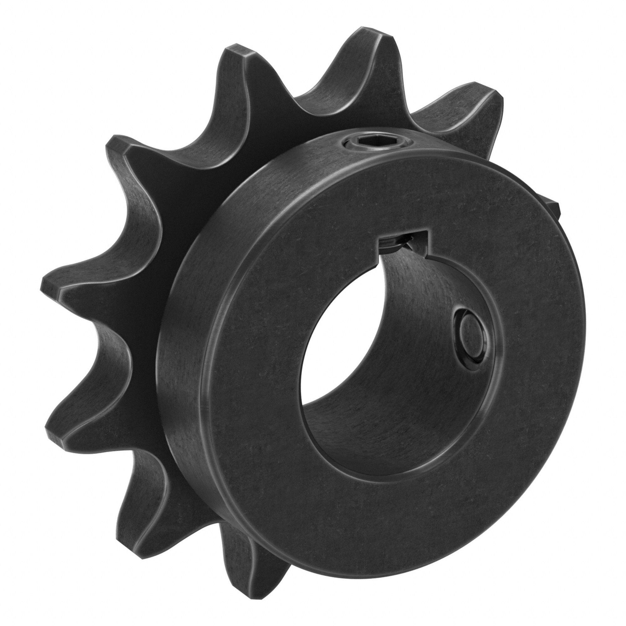 Sprocket: 50, For 5/8 in Chain Pitch, 1 in Bore Dia, 12 Teeth, 2.415 in Pitch Dia, Steel