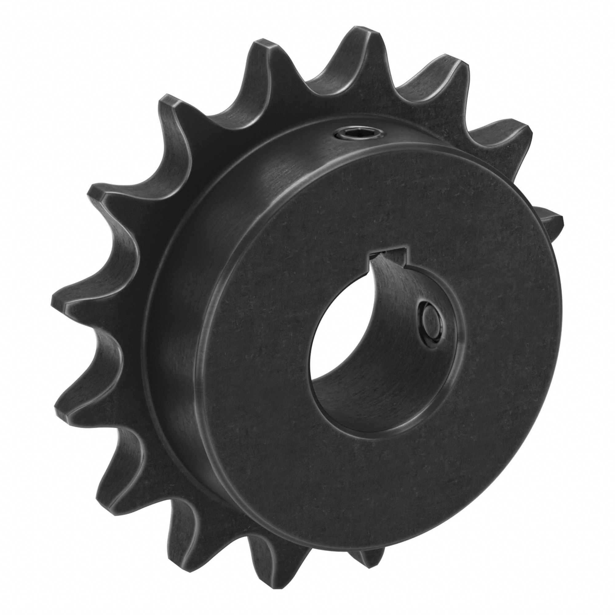 Sprocket: 50, For 5/8 in Chain Pitch, 1 in Bore Dia, 16 Teeth, 3.204 in Pitch Dia, Steel