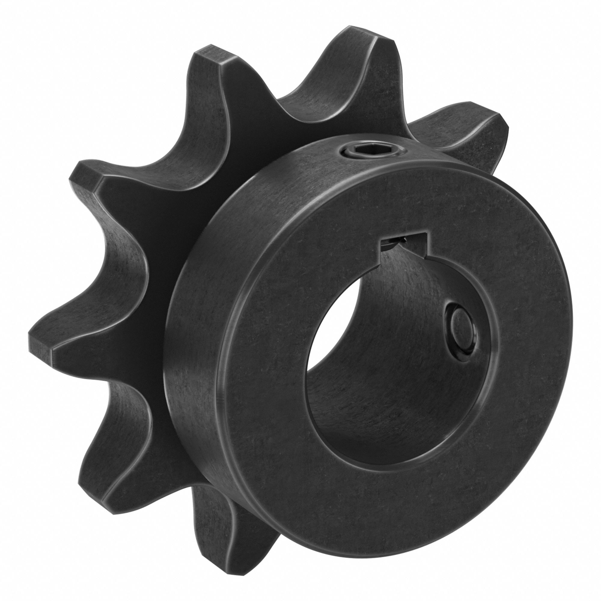 Sprocket: 60, For 3/4 in Chain Pitch, 1 in Bore Dia, 10 Teeth, 2.427 in Pitch Dia, Steel