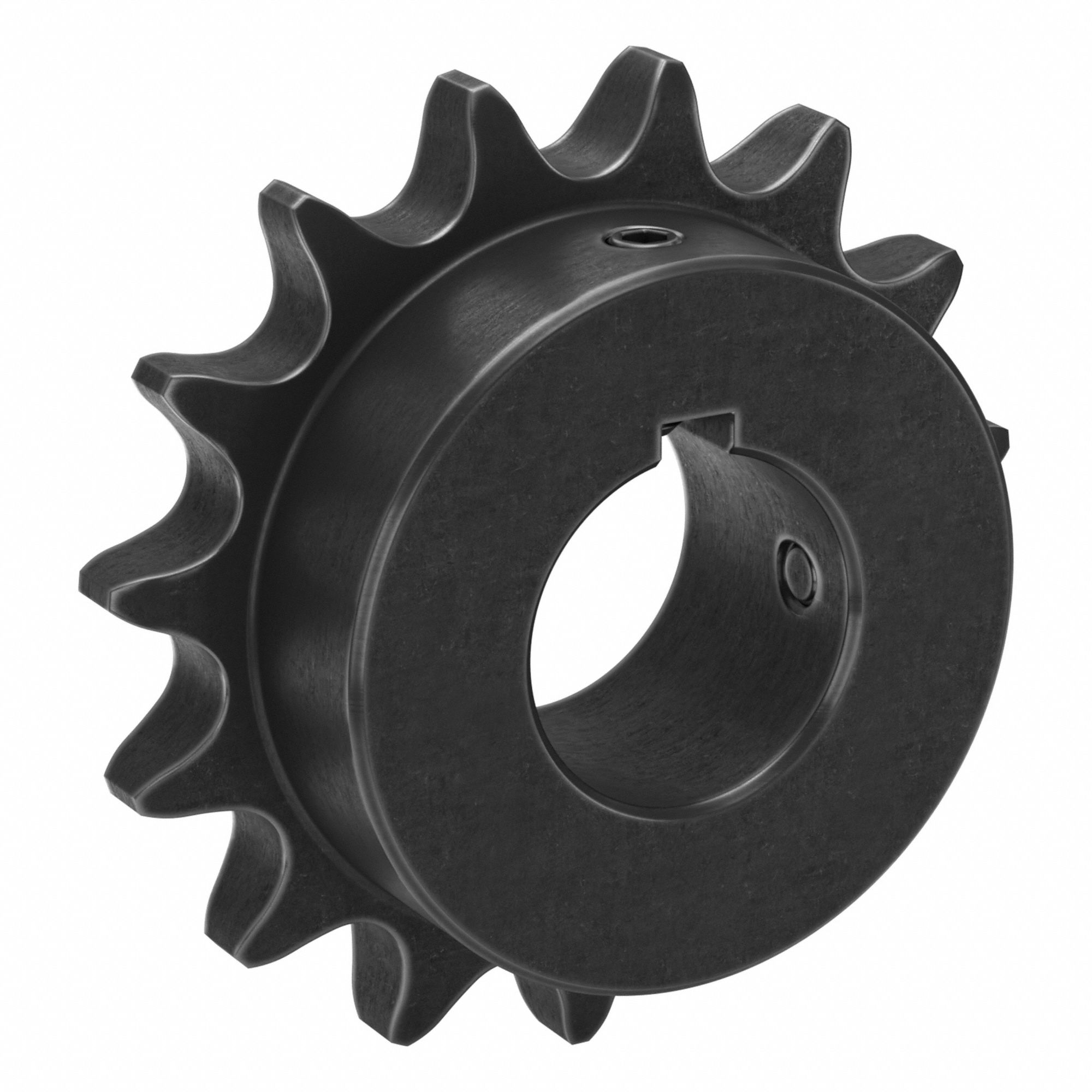 Sprocket: 60, For 3/4 in Chain Pitch, 1 3/8 in Bore Dia, 15 Teeth, 3.608 in Pitch Dia, Steel
