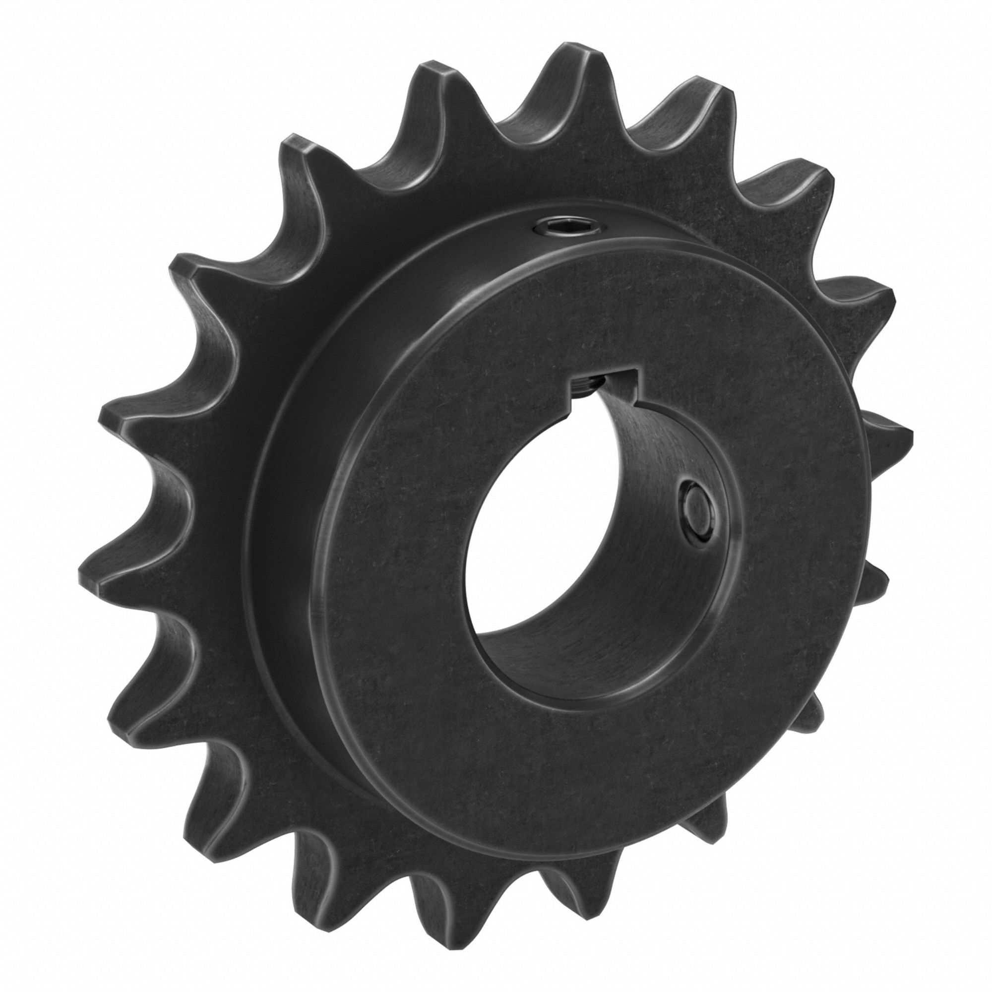 Sprocket: 80, For 1 in Chain Pitch, 2 in Bore Dia, 18 Teeth, 5.759 in Pitch Dia, Steel