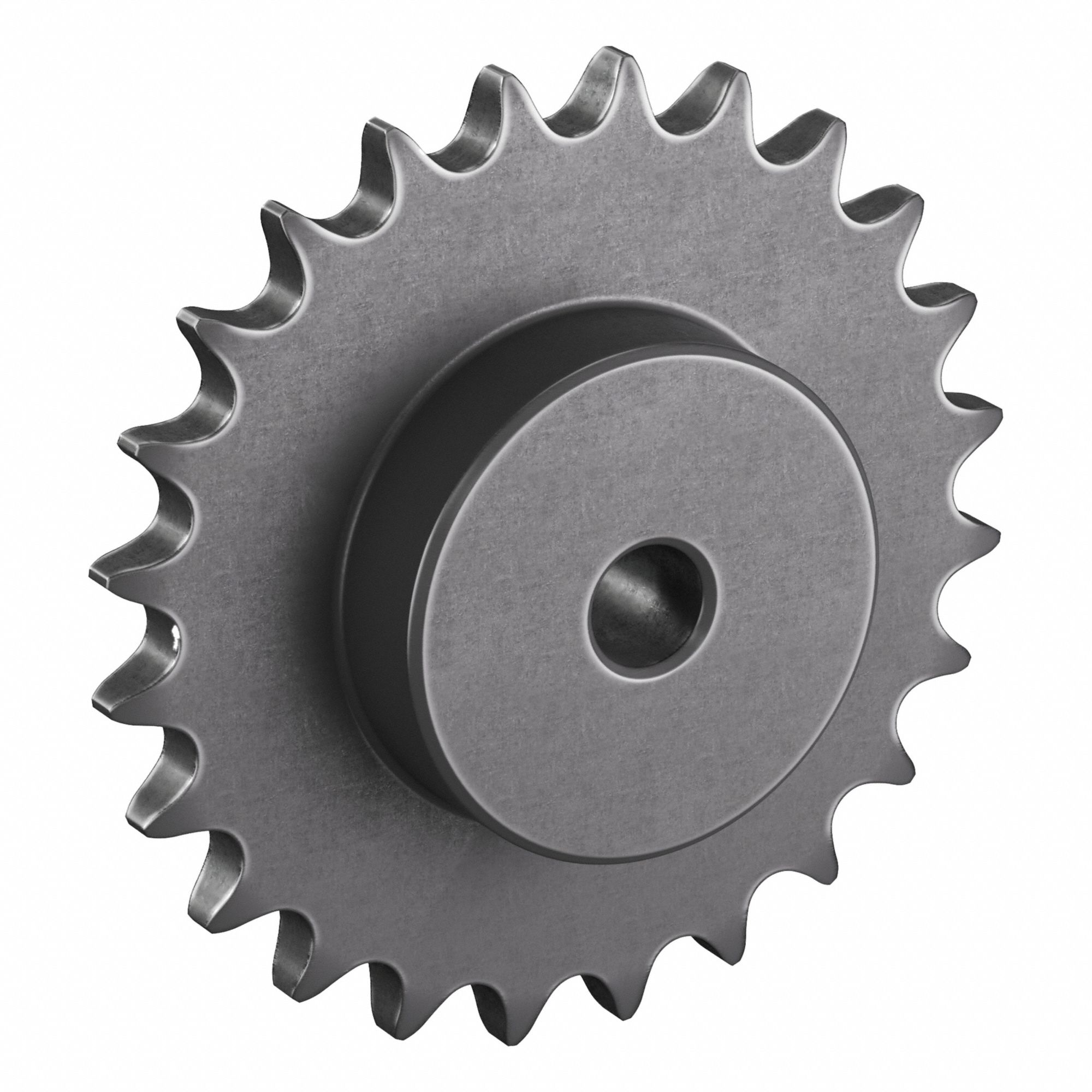 Sprocket: One-Sided Hub, For Single Strands, 80, 24 Teeth, 7.661 in Pitch Dia, 1 in Bore Dia