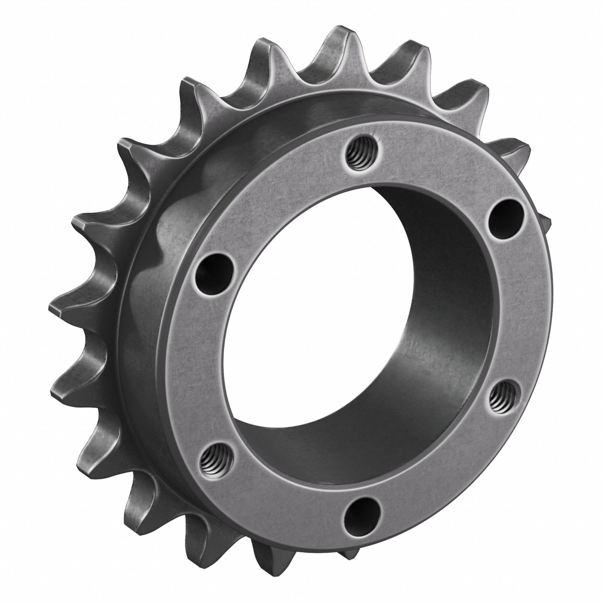 Sprocket: For 40 Chain, 20 Teeth, 3.196 in Pitch Dia, 3.46 in Outside Dia, Steel