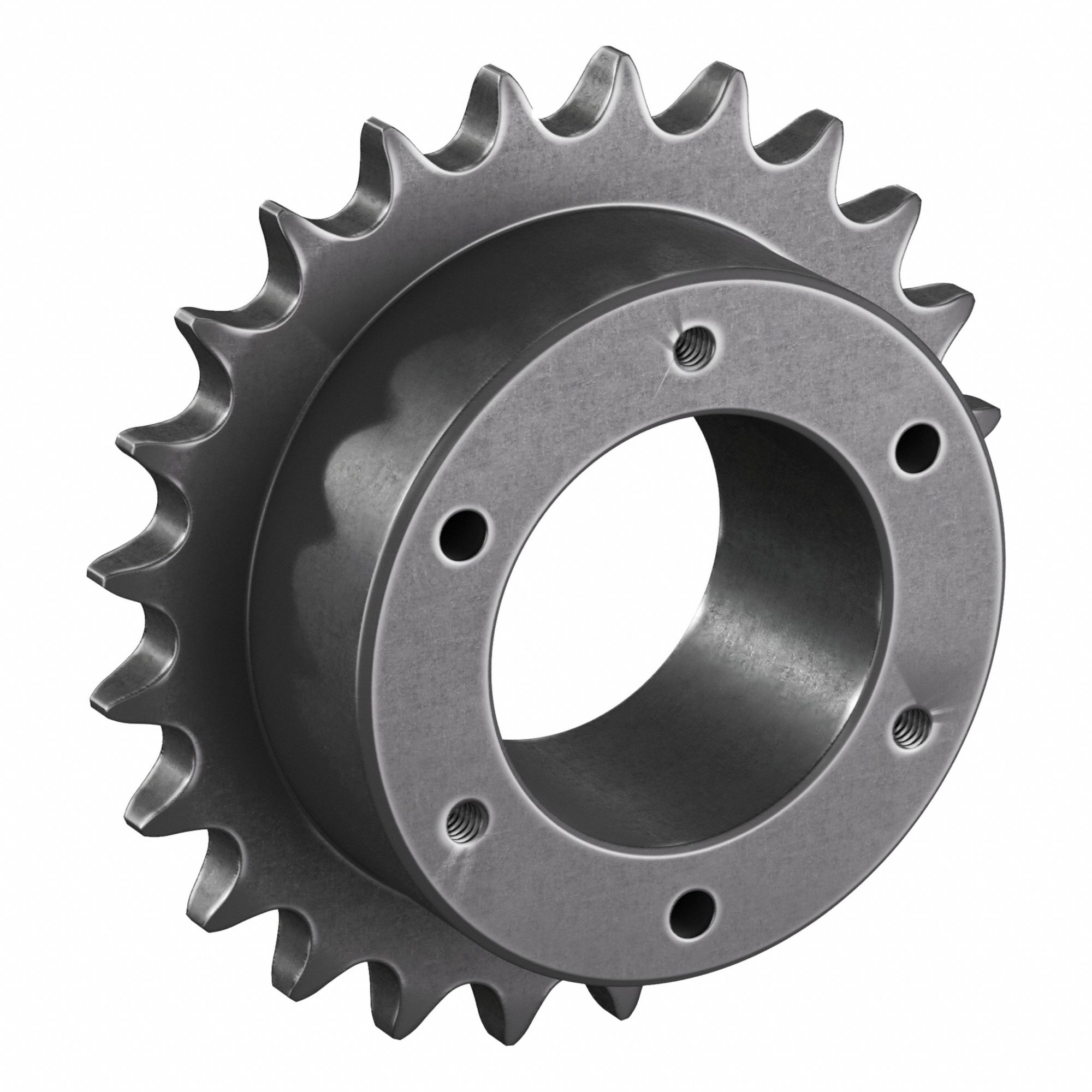 Sprocket: For 50 Chain, 24 Teeth, 4.788 in Pitch Dia, 5.12 in Outside Dia, Steel